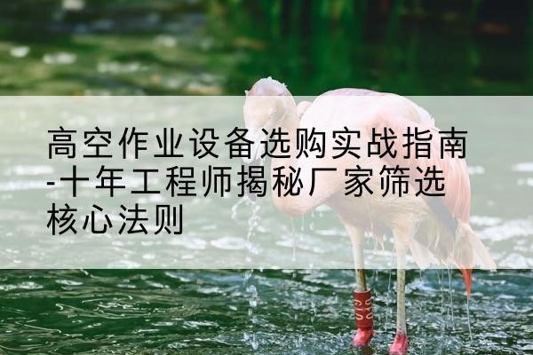 川汇剪叉式升降机厂家-高空作业设备选购实战指南-十年工程师揭秘厂家筛选核心法则